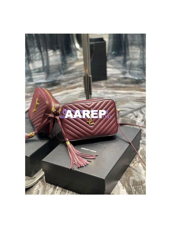 Replica YSL Saint Laurent Lou Camera Bag In Supple Quilted Leather 520534 Wine 2