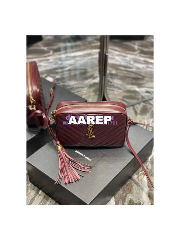 Replica YSL Saint Laurent Lou Camera Bag In Supple Quilted Leather 520534 Wine 3