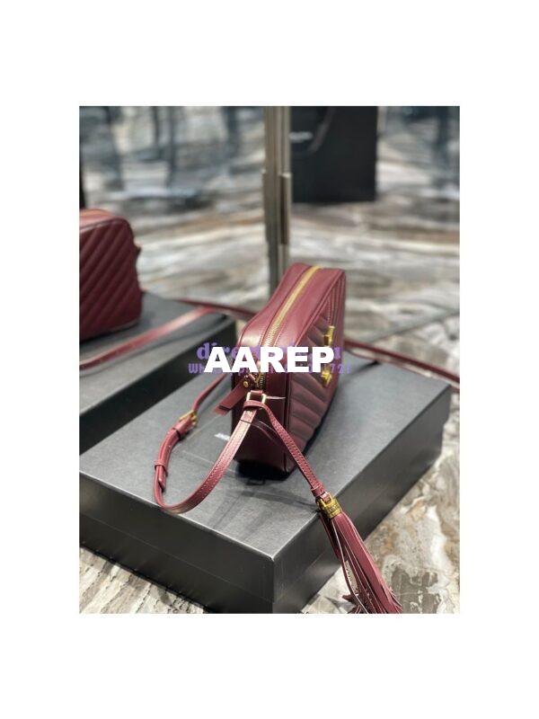 Replica YSL Saint Laurent Lou Camera Bag In Supple Quilted Leather 520534 Wine 4
