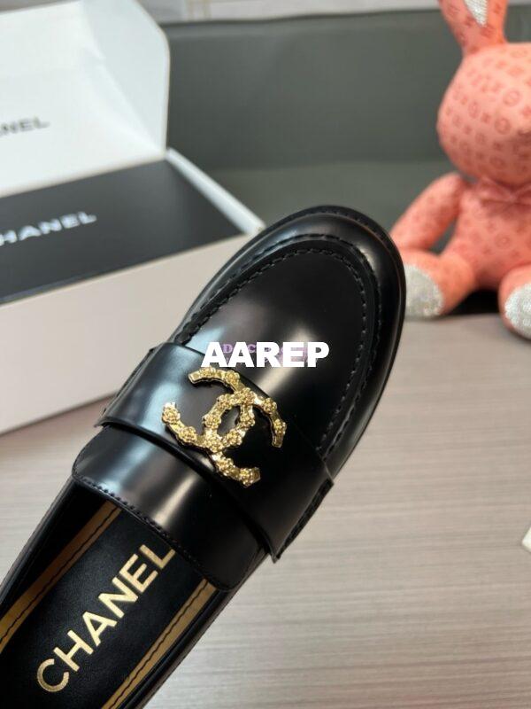 Replica Chanel 24P Limited Edition Loafers Calfskin and Metal Black G45663 11