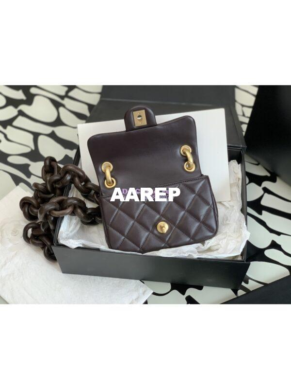 Replica Chanel Mini Flap Bag in Lambskin Wenge Wood AS4165 Brown 8