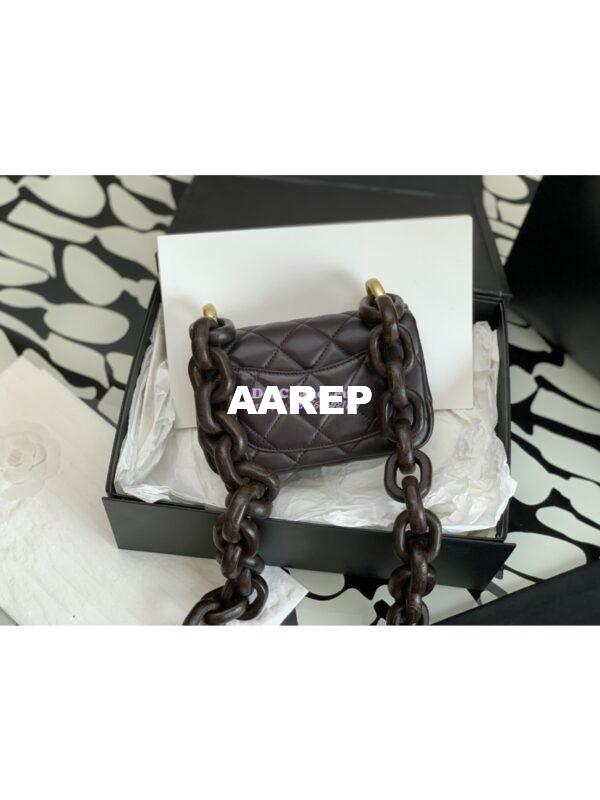 Replica Chanel Mini Flap Bag in Lambskin Wenge Wood AS4165 Brown 10
