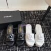 Replica Chanel Camellia Lambskin Platform Mules G45499 White 2