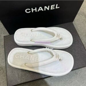 Replica Chanel 24C Thong Sandals G45517 white 2