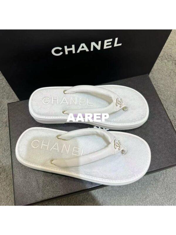 Replica Chanel 24C Thong Sandals G45517 white 2