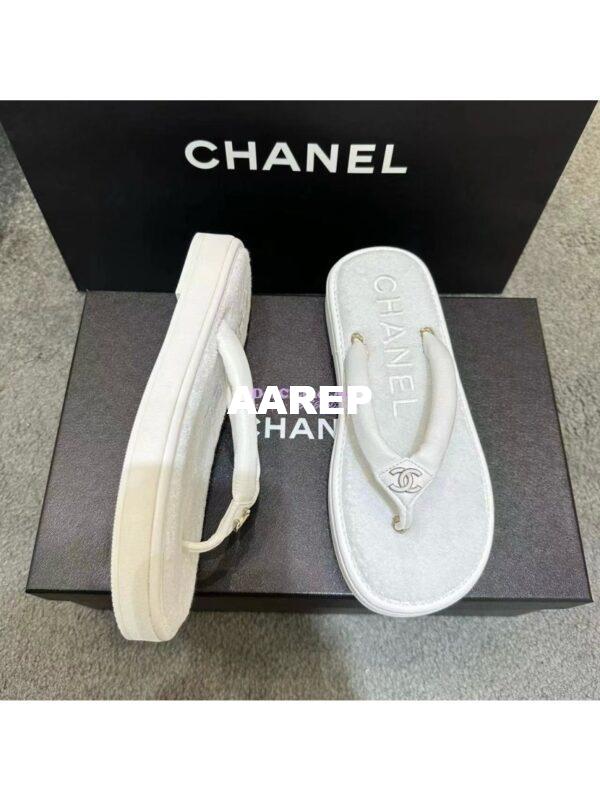 Replica Chanel 24C Thong Sandals G45517 white 3