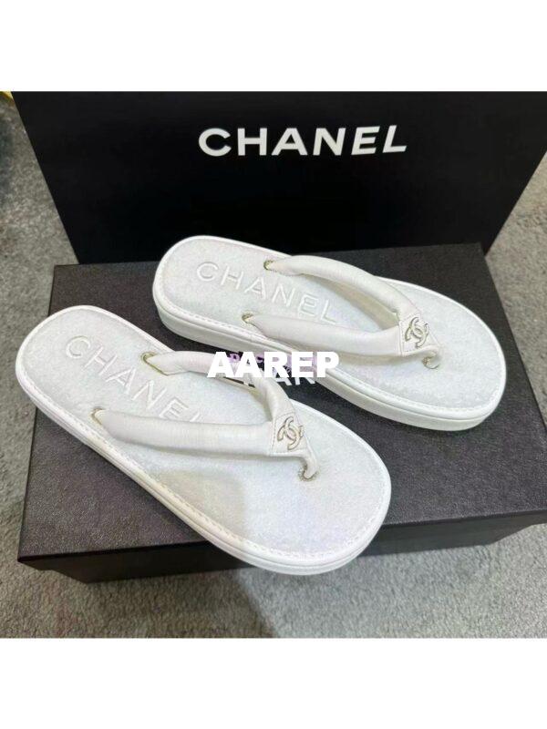 Replica Chanel 24C Thong Sandals G45517 white 6