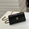 Replica Chanel Lambskin Flap Phone Holder with Chain with Imitation Pearls & Enamel AP3512 White