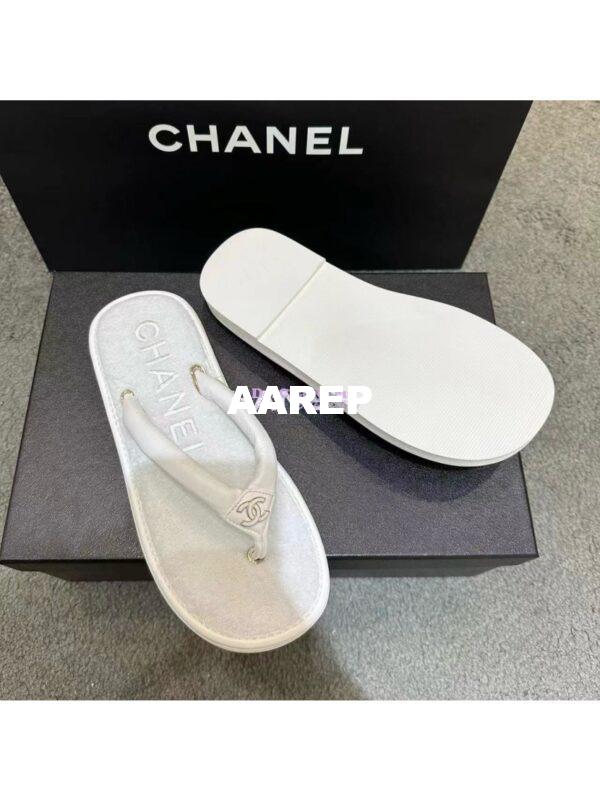 Replica Chanel 24C Thong Sandals G45517 white 9