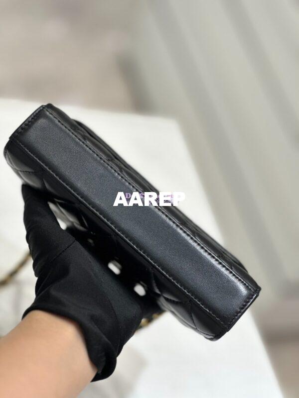 Replica Chanel Lambskin Flap Phone Holder with Chain with Imitation Pearls & Enamel AP3512 Black 19