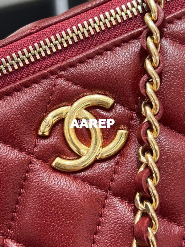Replica Chanel Lambskin Clutch With Chain with Imitation Pearls & Enamel AP3515 Burgundy 10