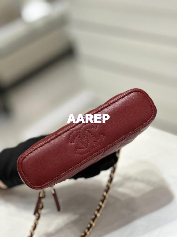 Replica Chanel Lambskin Clutch With Chain with Imitation Pearls & Enamel AP3515 Burgundy 11