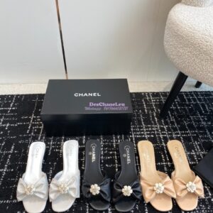 Replica Chanel 24C Lambskin & Tweed Mules G45536