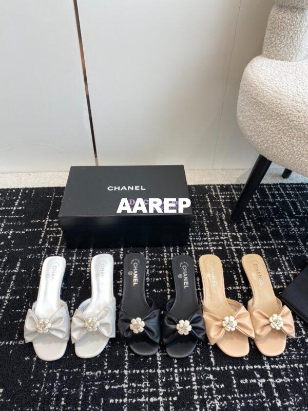 Replica Chanel 24C Lambskin & Tweed Mules G45536 3