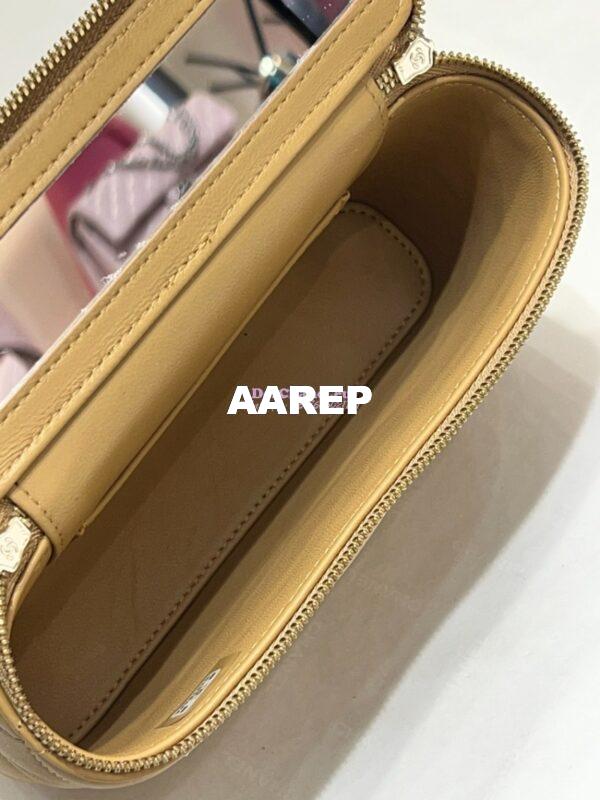 Replica Chanel Lambskin Clutch With Chain with Imitation Pearls & Enamel AP3515 Beige 17