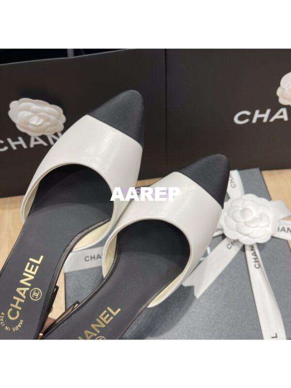 Replica Chanel Gold Letter Ankle Strap Goatskin w Grossgrain 20mm G02819v White 8