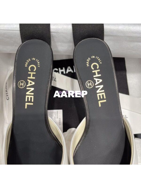 Replica Chanel Gold Letter Ankle Strap Goatskin w Grossgrain 20mm G02819v White 12