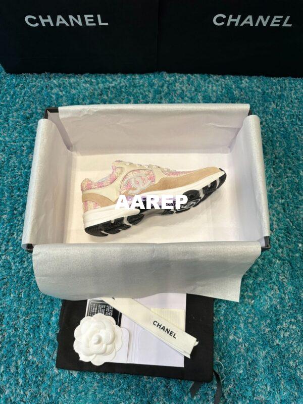 Replica Chanel Trainer Cotton Tweed, Suede Calfskin & Calfskin G38299 Pink 6