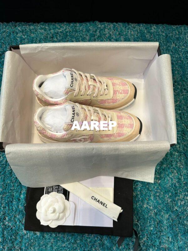 Replica Chanel Trainer Cotton Tweed, Suede Calfskin & Calfskin G38299 Pink 10