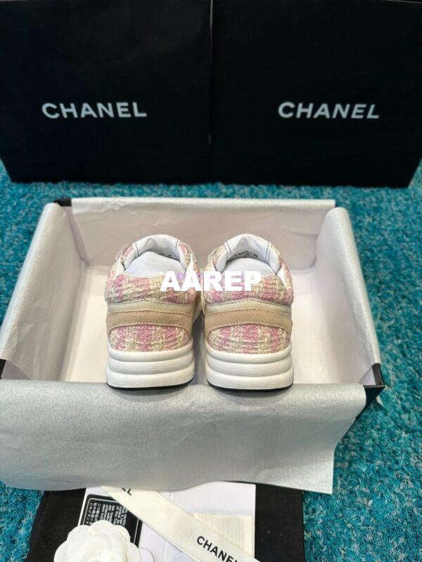 Replica Chanel Trainer Cotton Tweed, Suede Calfskin & Calfskin G38299 Pink 11