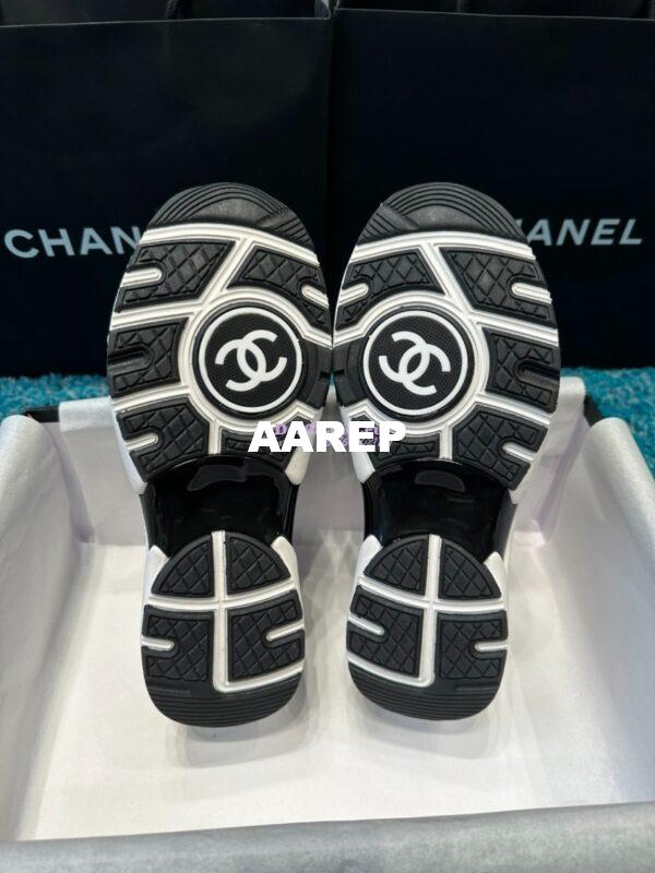 Replica Chanel Trainer Cotton Tweed, Suede Calfskin & Calfskin G38299 Black White 12