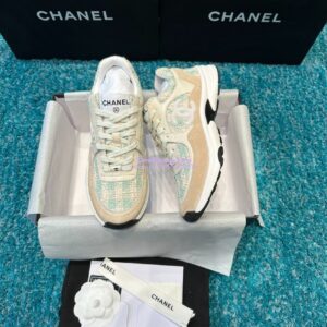 Replica Chanel Trainer Cotton Tweed, Suede Calfskin & Calfskin G38299 Blue