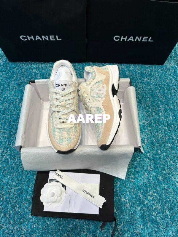 Replica Chanel Trainer Cotton Tweed, Suede Calfskin & Calfskin G38299 Blue
