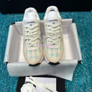 Replica Chanel Trainer Cotton Tweed, Suede Calfskin & Calfskin G38299 Blue 2