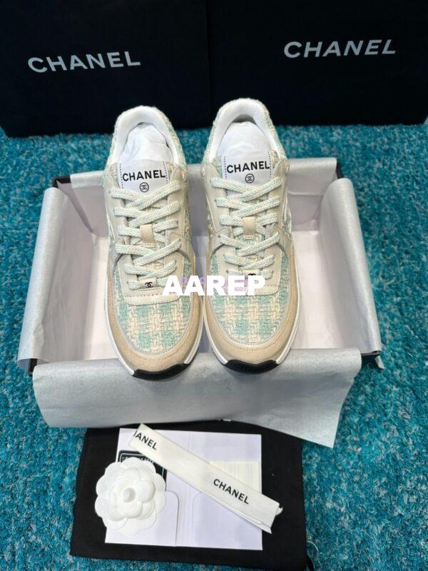 Replica Chanel Trainer Cotton Tweed, Suede Calfskin & Calfskin G38299 Blue 2