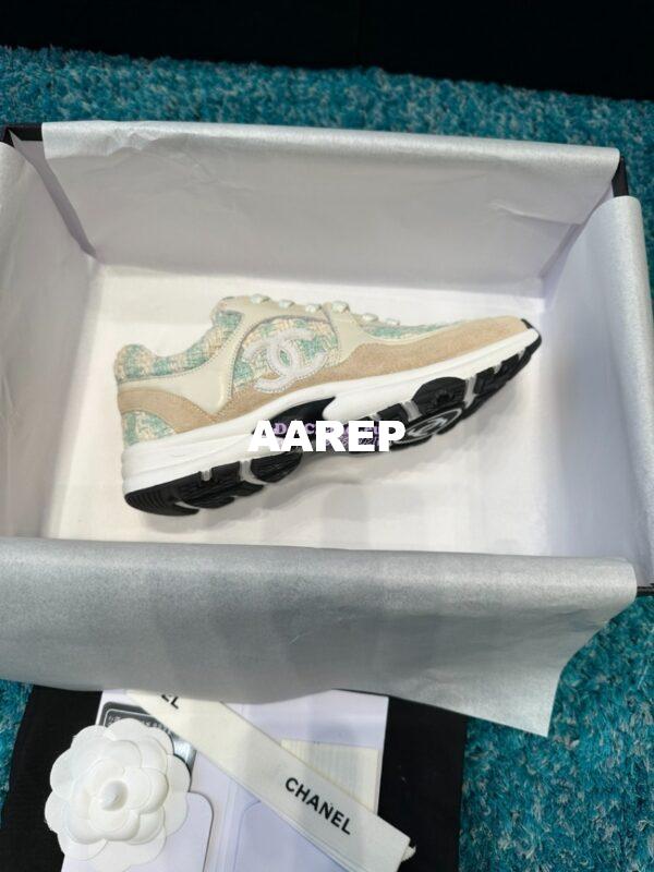 Replica Chanel Trainer Cotton Tweed, Suede Calfskin & Calfskin G38299 Blue 3