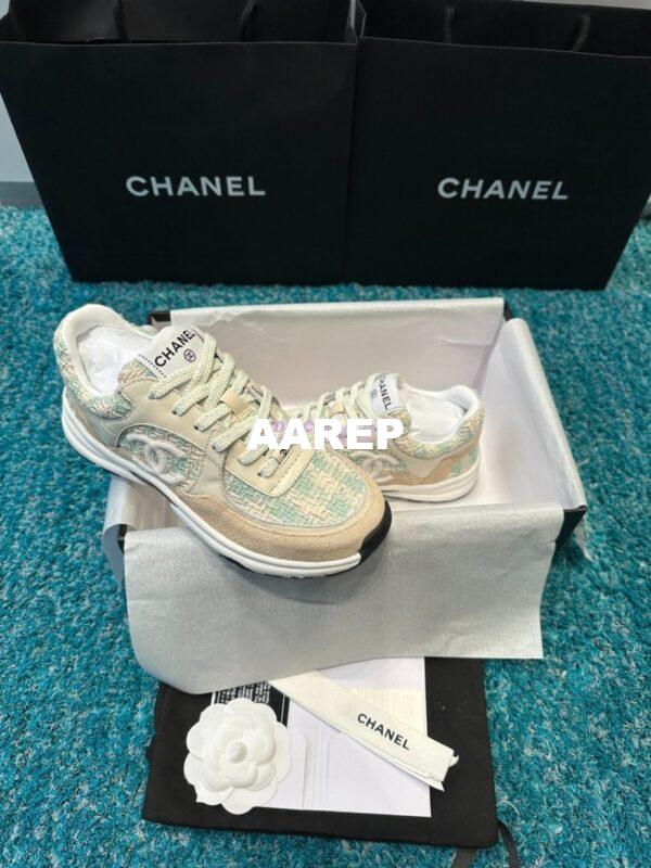Replica Chanel Trainer Cotton Tweed, Suede Calfskin & Calfskin G38299 Blue 4