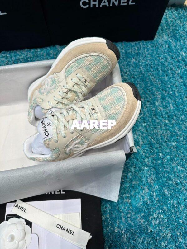 Replica Chanel Trainer Cotton Tweed, Suede Calfskin & Calfskin G38299 Blue 5