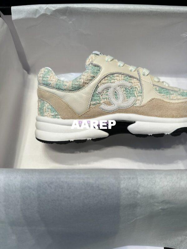 Replica Chanel Trainer Cotton Tweed, Suede Calfskin & Calfskin G38299 Blue 6