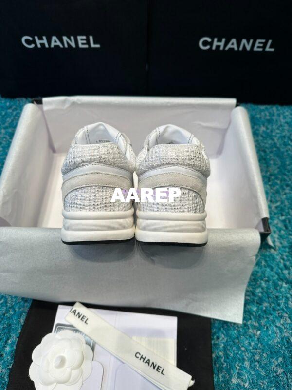 Replica Chanel Trainer Cotton Tweed, Suede Calfskin & Calfskin G38299 White 8