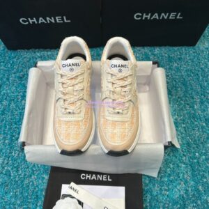 Replica Chanel Trainer Cotton Tweed, Suede Calfskin & Calfskin G38299 Orange 2