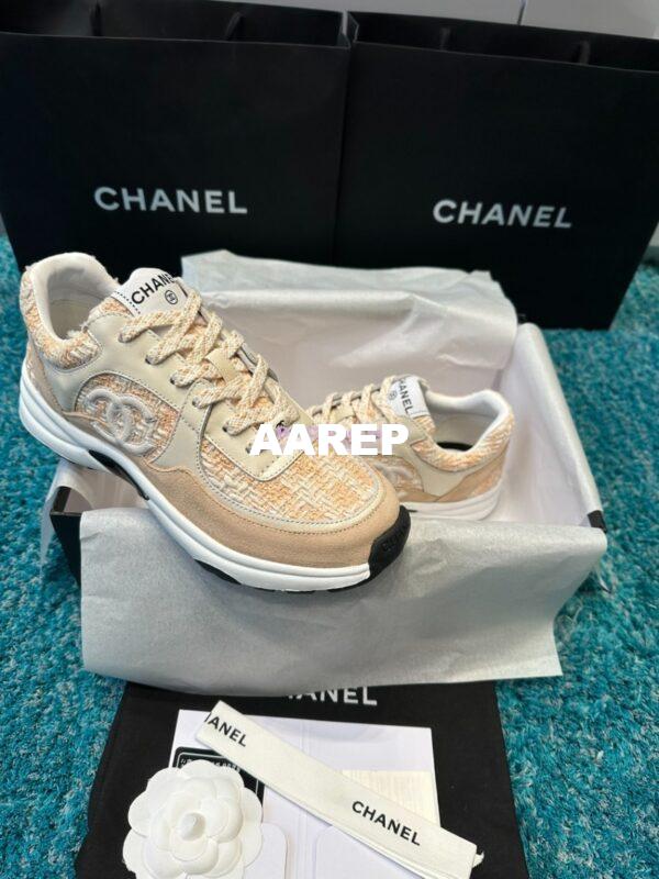 Replica Chanel Trainer Cotton Tweed, Suede Calfskin & Calfskin G38299 Orange 6
