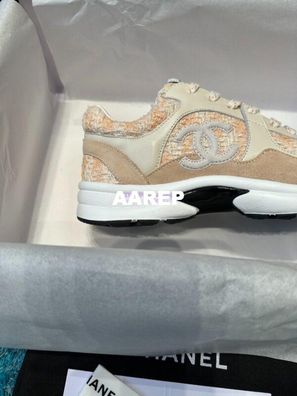Replica Chanel Trainer Cotton Tweed, Suede Calfskin & Calfskin G38299 Orange 7