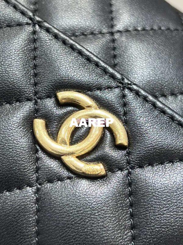 Replica Chanel Lambskin Clutch With Chain with Imitation Pearls & Enamel AP3513 Black 11