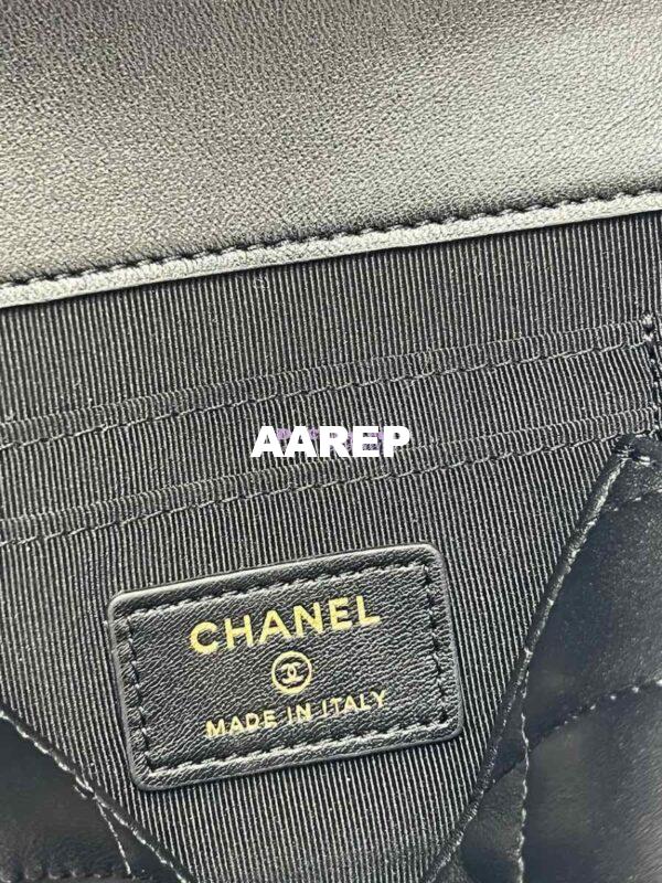 Replica Chanel Lambskin Clutch With Chain with Imitation Pearls & Enamel AP3513 Black 13