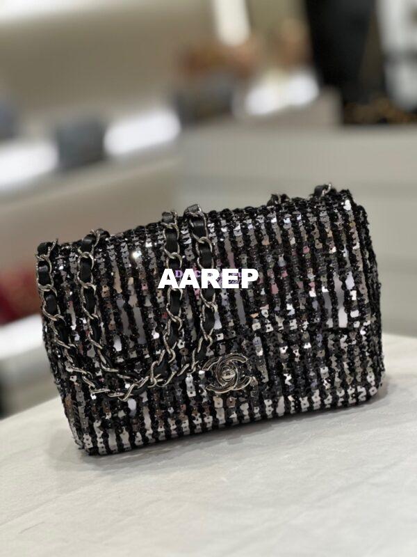Replica Chanel Small Flap Bag Sequins AS3820 Black 3