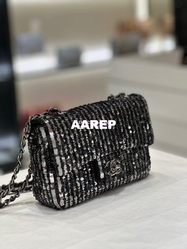 Replica Chanel Small Flap Bag Sequins AS3820 Black 4