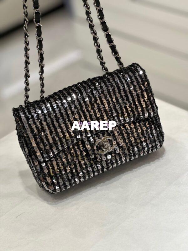 Replica Chanel Small Flap Bag Sequins AS3820 Black 5