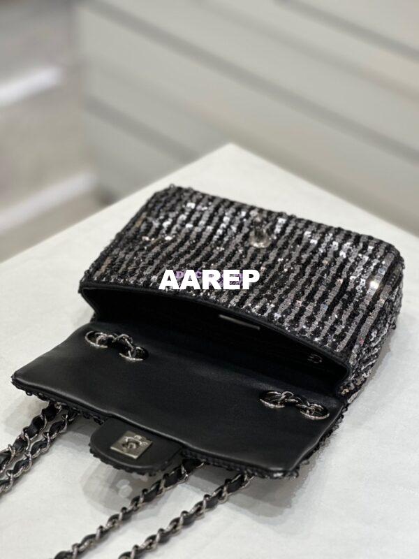 Replica Chanel Small Flap Bag Sequins AS3820 Black 9