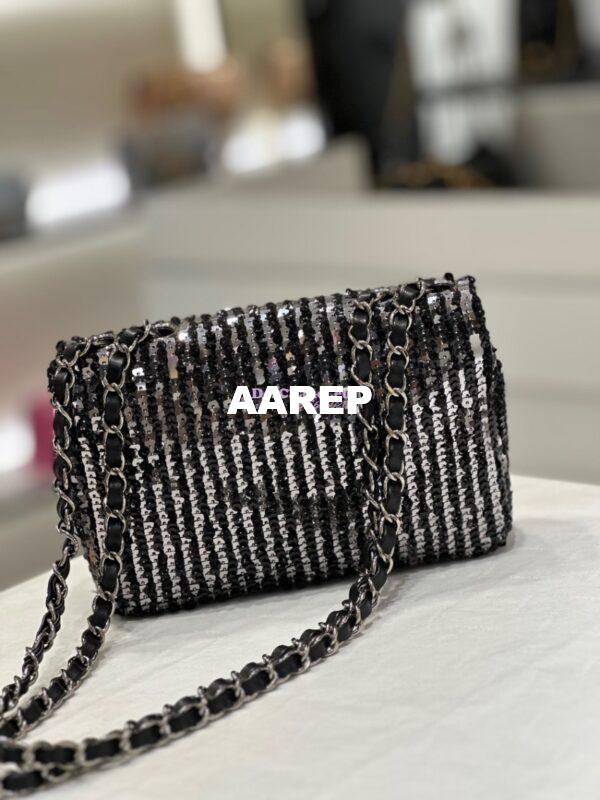 Replica Chanel Small Flap Bag Sequins AS3820 Black 15