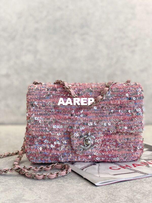 Replica Chanel Small Flap Bag Sequins AS3820 Pink