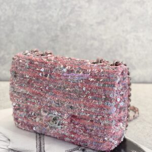 Replica Chanel Small Flap Bag Sequins AS3820 Pink 2