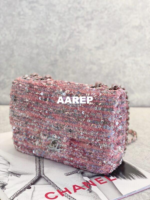 Replica Chanel Small Flap Bag Sequins AS3820 Pink 2