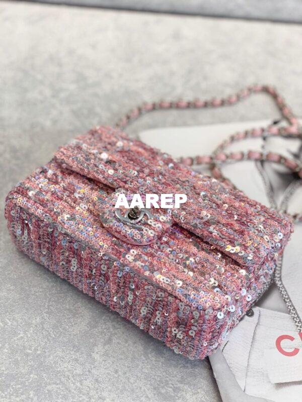 Replica Chanel Small Flap Bag Sequins AS3820 Pink 3
