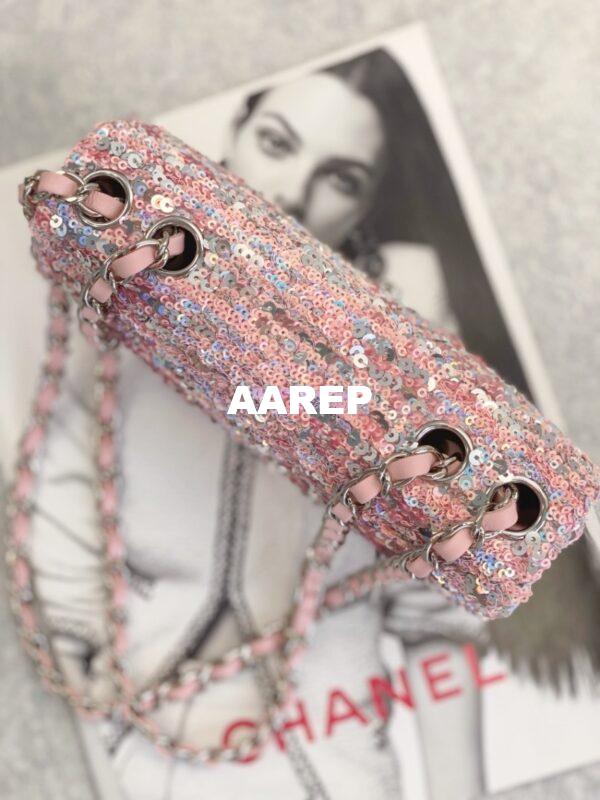 Replica Chanel Small Flap Bag Sequins AS3820 Pink 5
