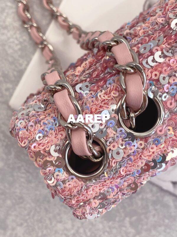 Replica Chanel Small Flap Bag Sequins AS3820 Pink 9